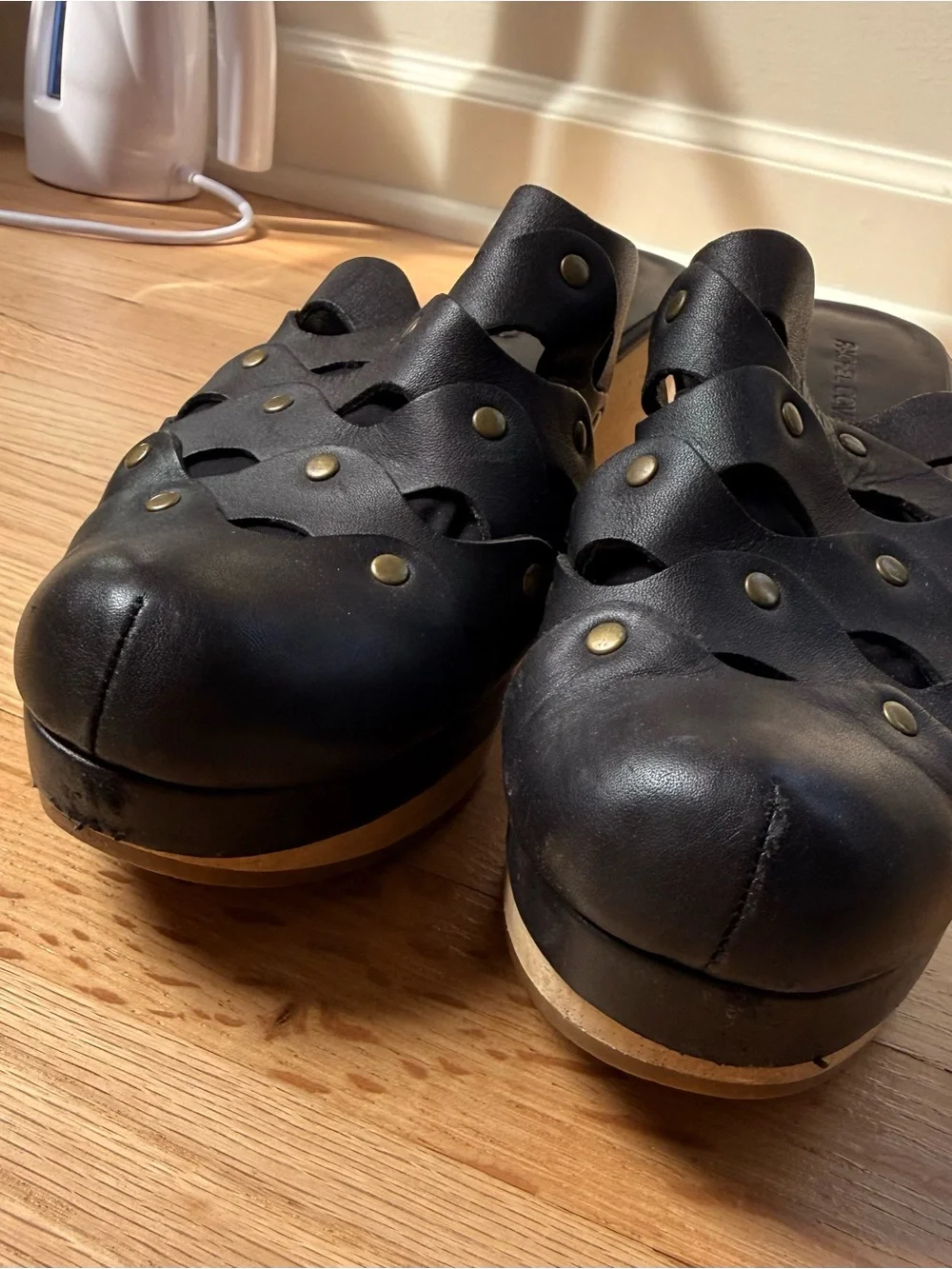 Rachel Comey Black Scalloped Stud Slide Mules - Picture 5 of 7